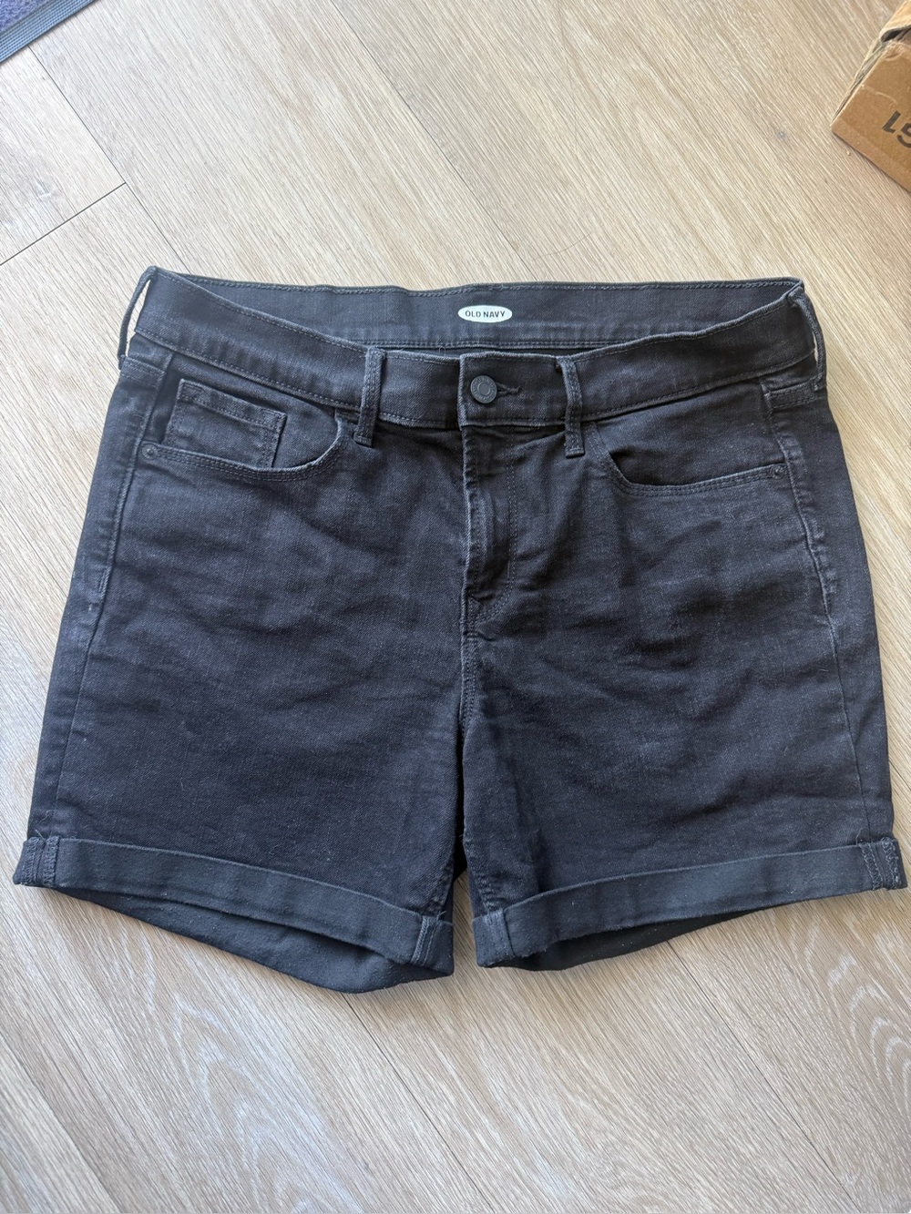 Old Navy Black Cuffed Denim Shorts